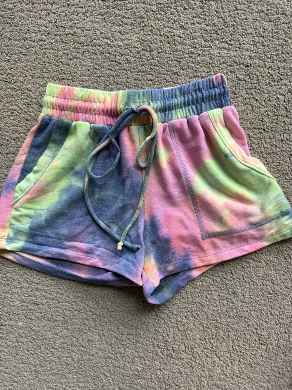 VICI Multicolor Tie-Dye Drawstring Lounge Shorts Size S
